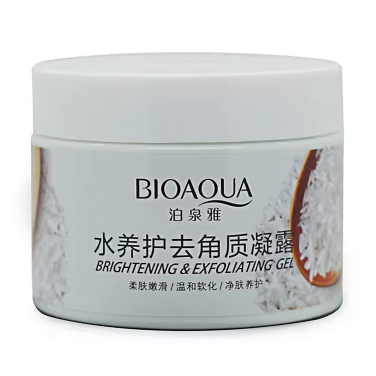 ماسک و ژل لایهبردار صورت بایو آکوا مدل Exfoliating rice حجم 140 میلیلیتر، مرطوبکننده، آرامشبخش، بدون سولفات، حاوی ویتامین E، مناسب پوست معمولی، استفاده هفتگی 2 تا 3 بار، مجوز سازمان غذا و دارو