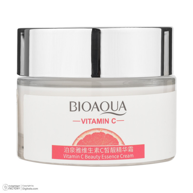 کرم روشن کننده روز و شب صورت بی آکوا مدل Vitamin C مناسب برای انواع پوست وزن 50 گرم