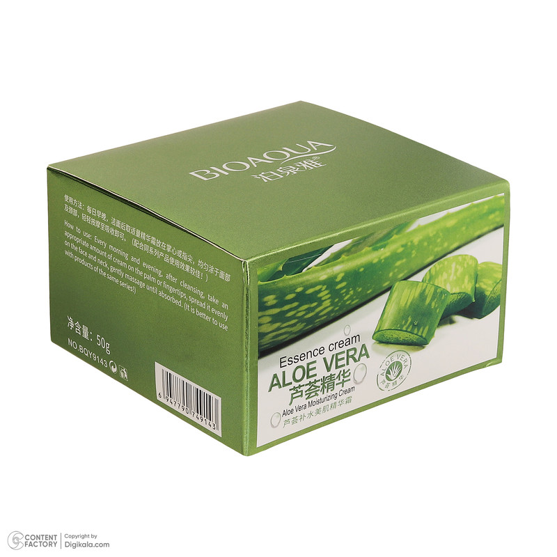 کرم مرطوب کننده صورت بی آکوا مدل Aloe Vera مناسب برای انواع پوست وزن 50 گرم