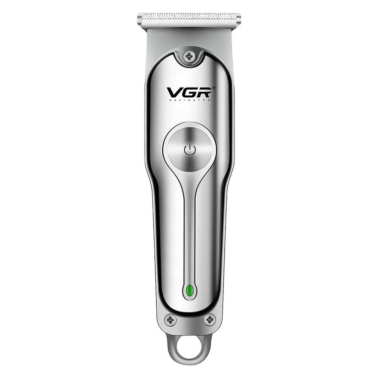 ماشین اصلاح موی سر و صورت وی جی ار مدل V-071 با تیغه دوار روکش الماس، موتور 8500 دور در دقیقه، باتری 600 میلیآمپر ساعت، شارژ USB، استفاده خشک و مرطوب و شانه قابل تنظیم دستی
