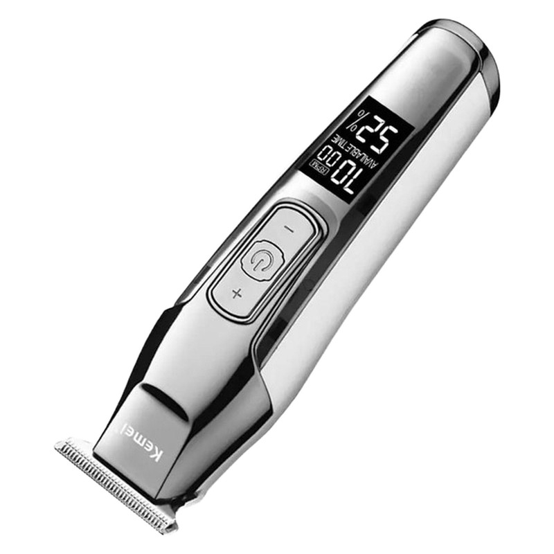 ماشین اصلاح موی سر و صورت کیمی مدل 5027 با باتری قابل شارژ 270 دقیقهای، سرعت موتور 7000 RPM، 4 حالت تنظیم سرعت، 3 عدد شانه قابل تنظیم و نمایشگر وضعیت باتری