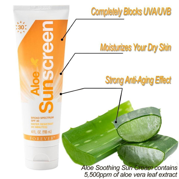 کرم ضد آفتاب بیرنگ فوراور لیوینگ پروداکتس، SPF 30، مدل 01، مناسب انواع پوست با حجم 118 میلیلیتر، محافظتکننده در برابر اشعههای UVA و UVB، ضد آب و مرطوبکننده، روشنکننده، دارای فرمولاسیون زینک اکساید، آلوئه ورا و ویتامین E، با ماندگاری 2 ساعته