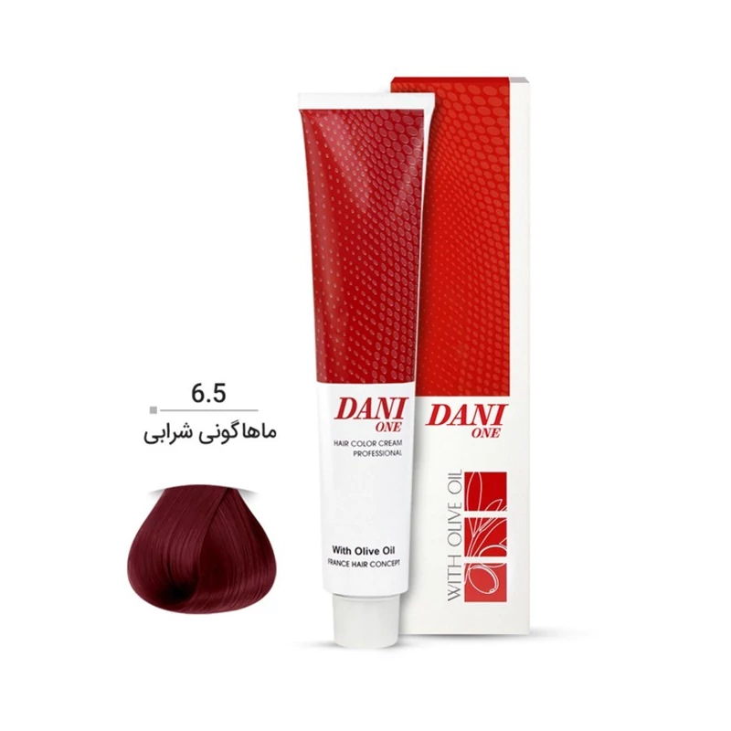 رنگ مو دنی وان شماره 6.5 حجم 100 میلی لیتر رنگ ماهاگونی شرابی