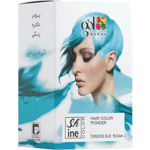 پودر دکلره رنگی گلباران آبی فیروزه ای 50 گرم