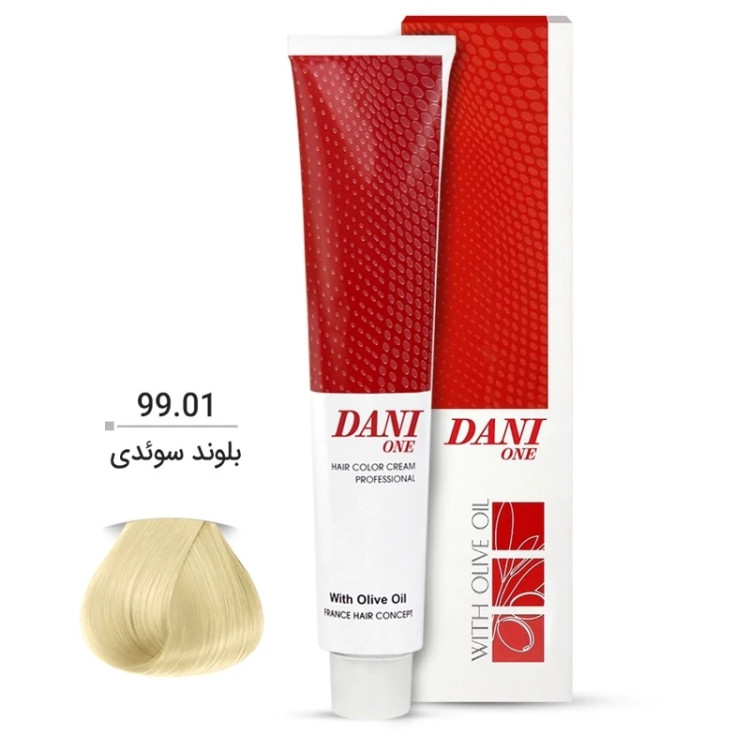 رنگ مو دنی وان شماره 99.01 حجم 100 میلی لیتر رنگ بلوندی سوئدی