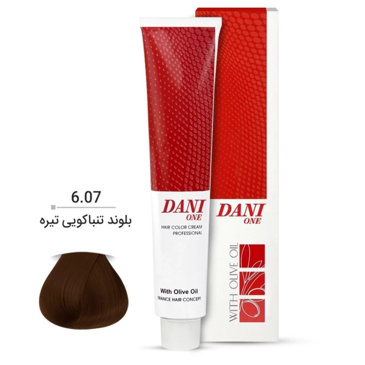 رنگ مو دنی وان شماره 6.07 حجم 100 میلی لیتر رنگ بلوند ت.نباکویی تیره