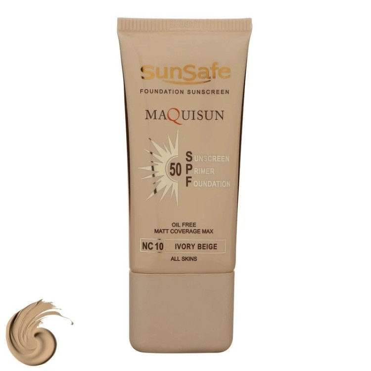 کرم ضدآفتاب رنگی مکیسان سان سیف مدل NC10 حجم 40 گرم - رنگ بژ عاجی