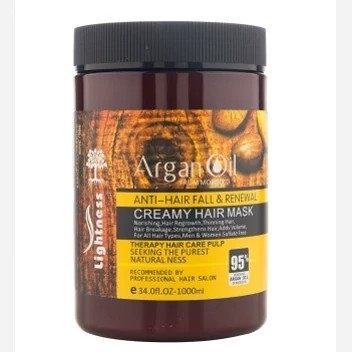 ماسک مو تقویت کننده لایتنس مدل Argan Oil فاقد سولفات مناسب انواع مو حجم 1000 میلی لیتر