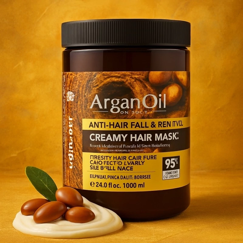 ماسک مو تقویت کننده لایتنس مدل Argan Oil فاقد سولفات مناسب انواع مو حجم 1000 میلی لیتر