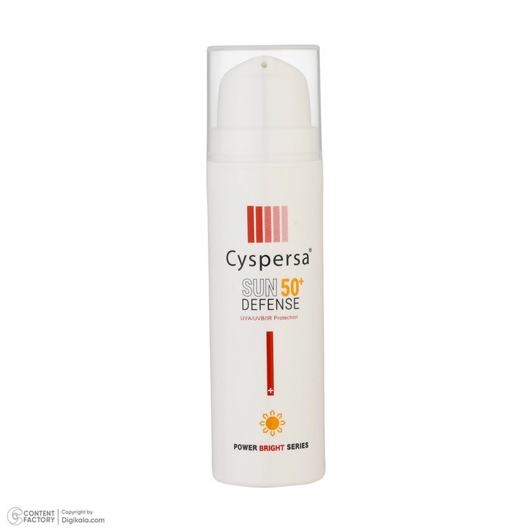 کرم ضدآفتاب بیرنگ سیسپرسا SPF50 مدل ضدلک مناسب برای انواع پوست، حجم 50 میلیلیتر