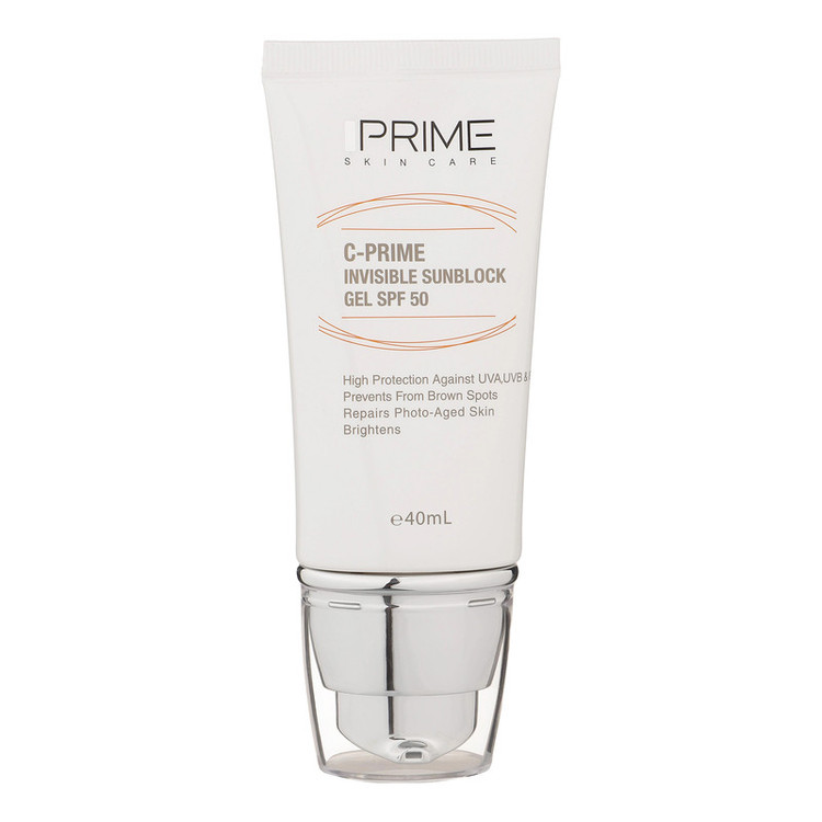ژل ضدآفتاب بیرنگ پرایم SPF50 مدل C-Prime مناسب برای انواع پوست، حجم 40 میلیلیتر