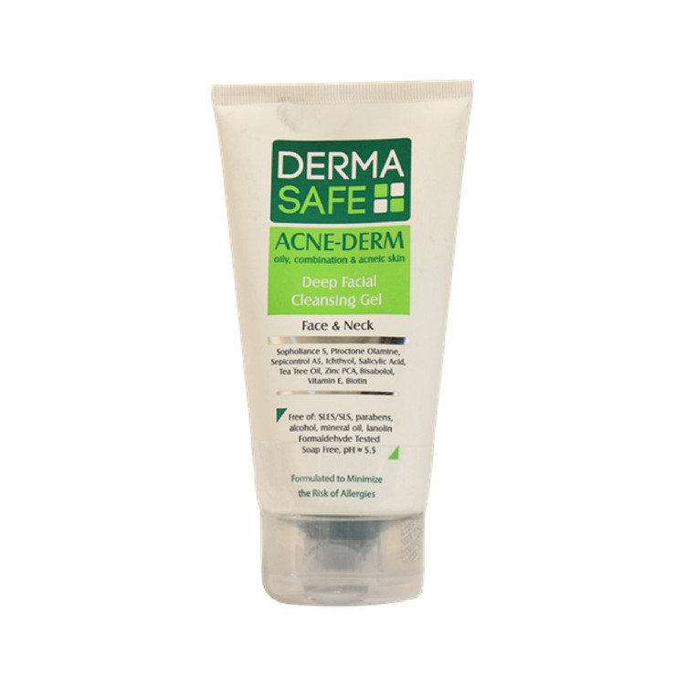 ژل شوینده صورت درماسیف سری Acne Derm مدل Deep Facial حجم ۱۵۰ میلیلیتر