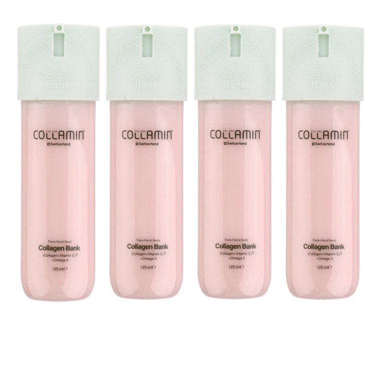 کرم مرطوبکننده دست، گردن، صورت کلامین مدل Collagen bank مناسب برای انواع پوست حجم 125 میلیلیتر مجموعه 4 عددی