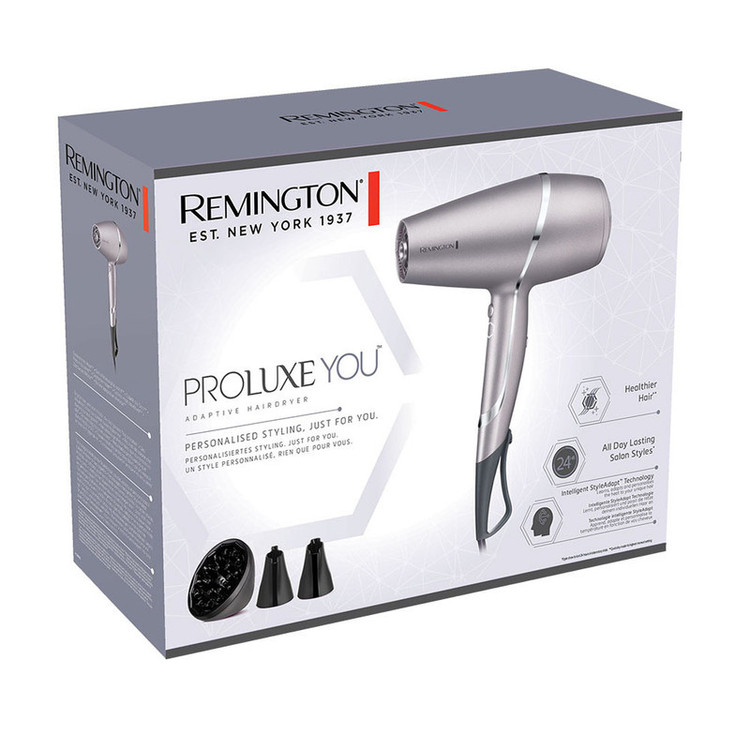 سشوار حرفهای 2400 وات رمینگتون مدل AC9800 PROLUX، موتور AC، وزن 250 گرم، المنت سرامیک، دارای سری دیسپانسر با ویژگی حجمدهندگی، صافکنندگی، فرکنندگی، با قابلیت صفحه نمایش