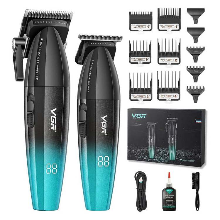ماشین اصلاح موی سر و صورت شارژی وی جی ار مدل v-640s2 بسته 2 عددی