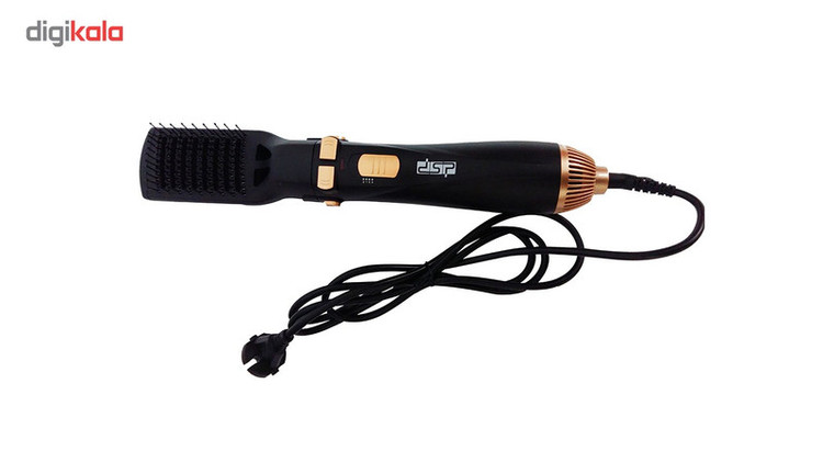 سشوار برسدار چرخشی 1200 وات دی اس پی مدل E_50001، موتور AC، وزن 300 گرم، المنت فلز، دارای سری برسدار گرد باریک، سری برسدار گرد پهن، سری برسدار تخت، خشککن ملایم با ویژگی فرکنندگی، صافکنندگی، حجمدهندگی، با قابلیت باد سرد
