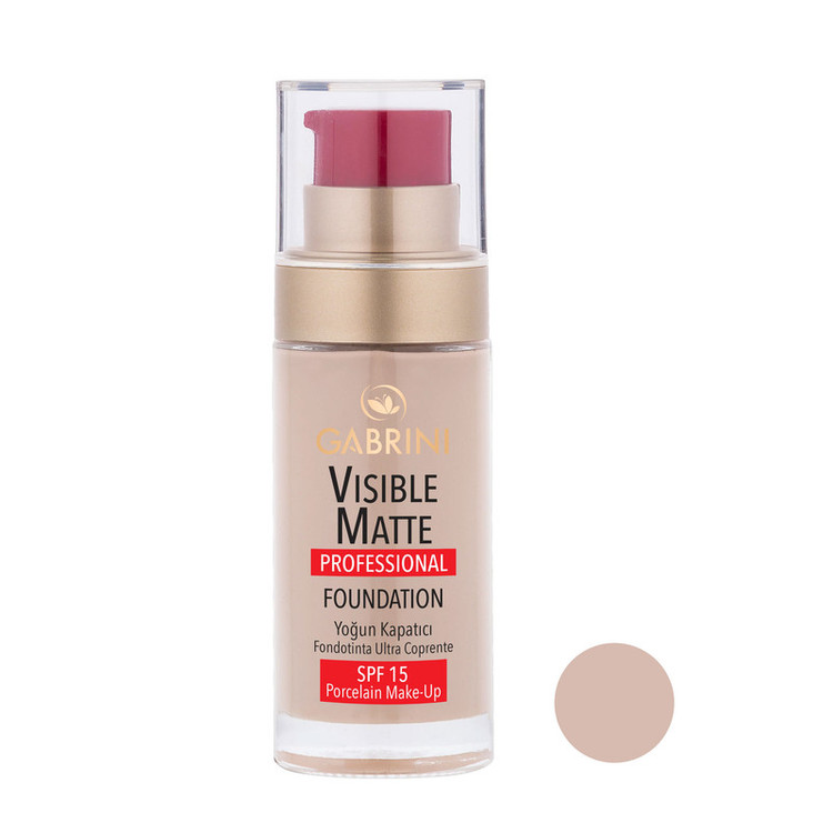 کرم پودر مایع گابرینی مدل Visible Matte شماره 01 مناسب انواع پوست حجم 30 میلیلیتر
