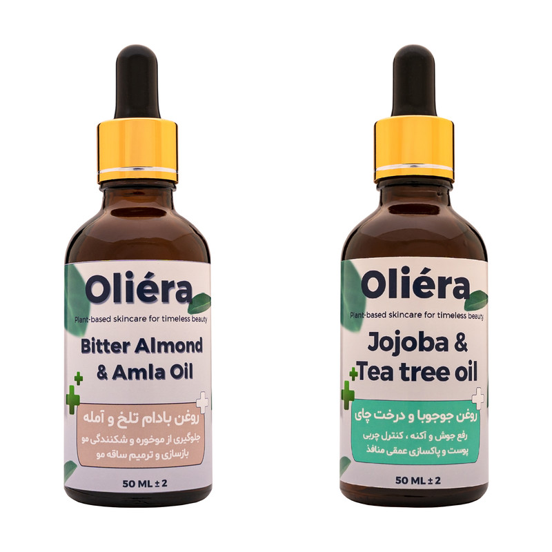 روغن ترکیبی جوجوبا ، درخت چای ، بادام تلخ ، آمله اُلیئرا مدل +AA حجم 100 میلی لیتر بسته 2 عددی