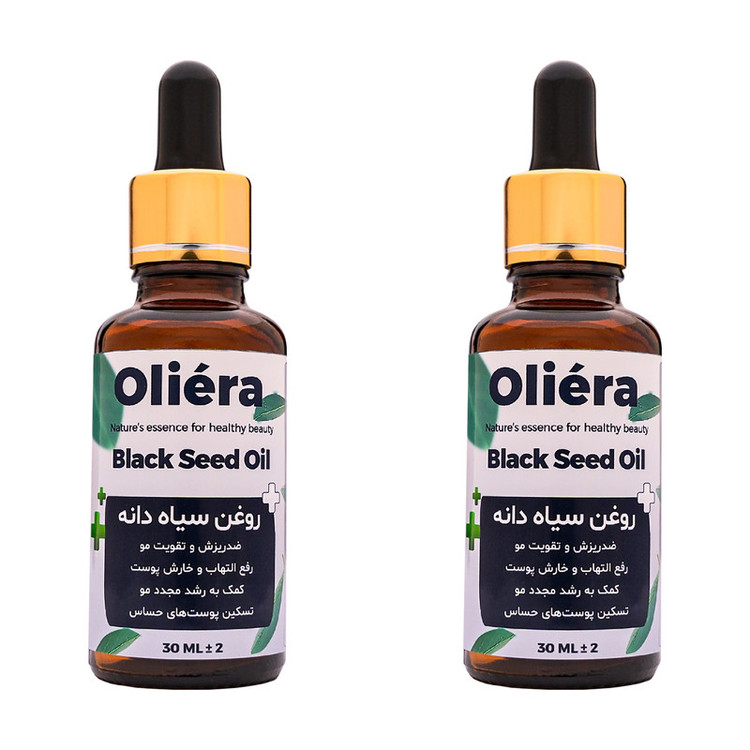 روغن سیاهدانه اُلیئرا مدل +A حجم 30 میلی لیتر بسته 2 عددی