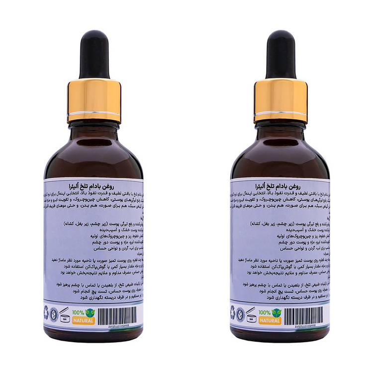 روغن بادام تلخ اُلیئرا مدل ++A حجم 100 میلی لیتر بسته 2 عددی