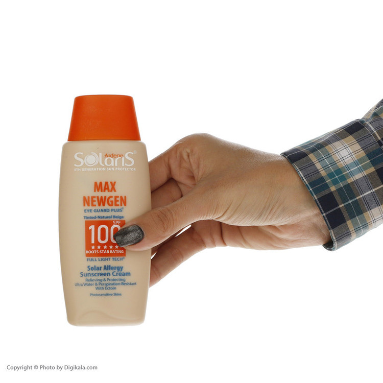 کرم ضدآفتاب رنگی آردن سولاریس SPF100 مدل Max Newgen، مناسب پوستهای حساس، حجم 100 میلیلیتر