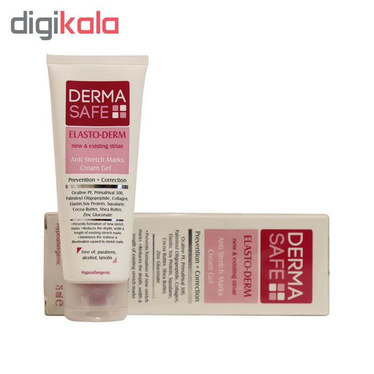کرم ژل رفع ترک بدن درماسیف مدل Elasto Derm حجم 75 میلی لیتر