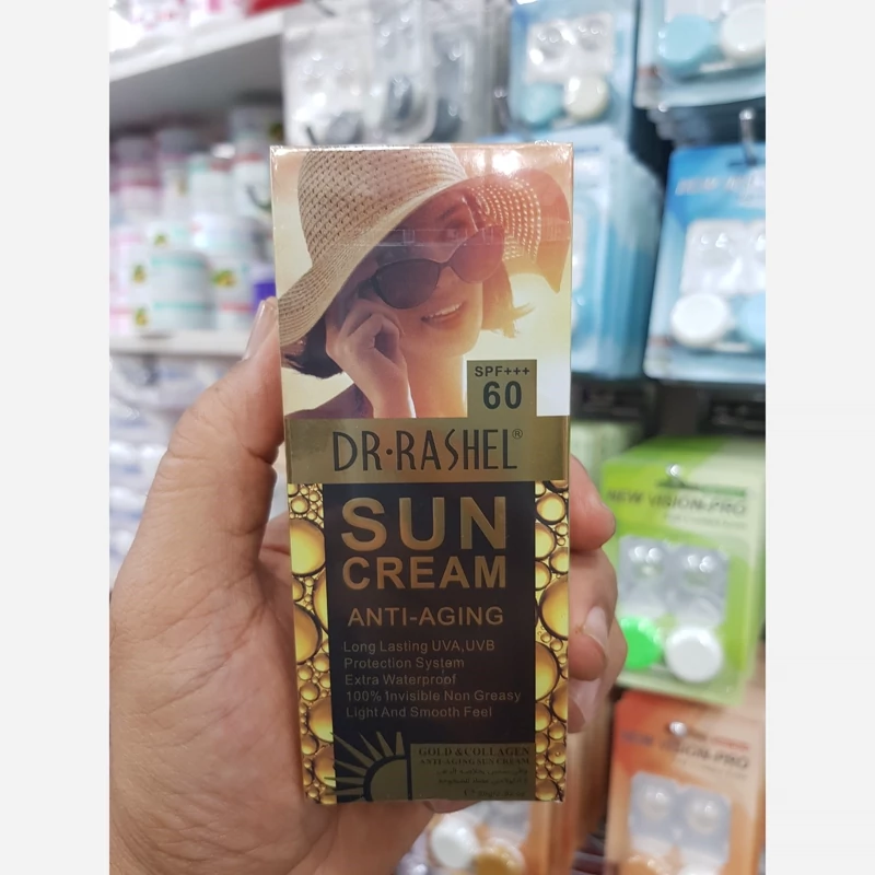 کرم ضد آفتاب طلا کلاژن ضد پیری دکتر راشل SPF60