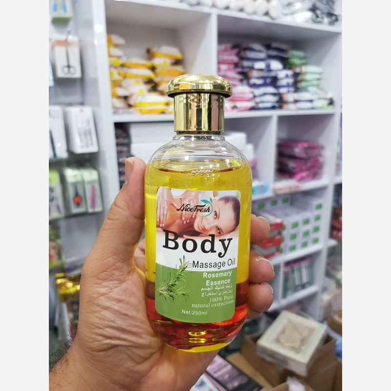 روغن ماساژ بدن نایس فرش با عصاره طبیعی روغن رزماری.بادام. (180میل)