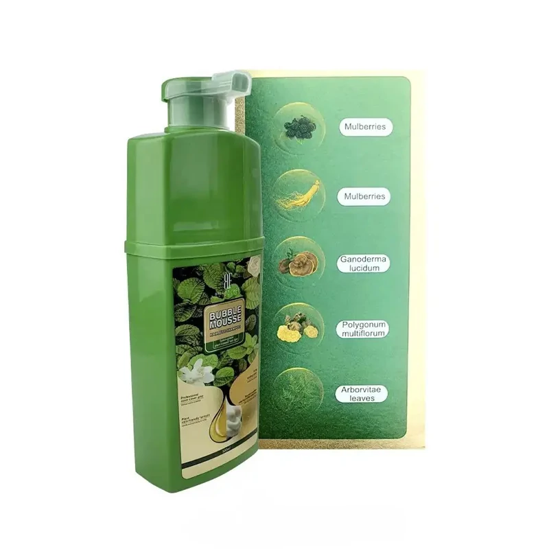شامپو رنگ مو گیاهی بابلموس رنگ مشکی حجم 500 میلی لیتر اصل