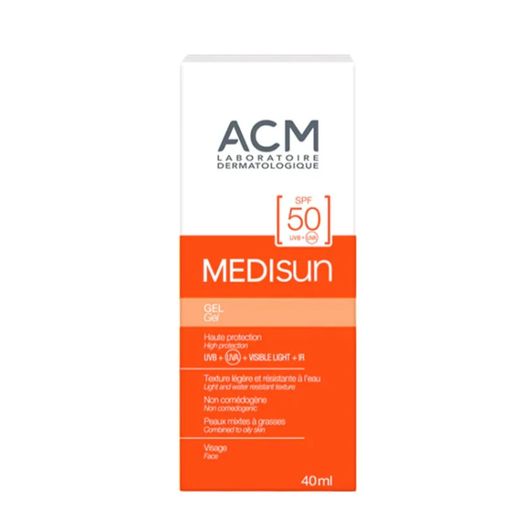 کرم ضد آفتاب مدیسان ای سی ام ACM بی رنگ SPF 50 حجم 40 میل