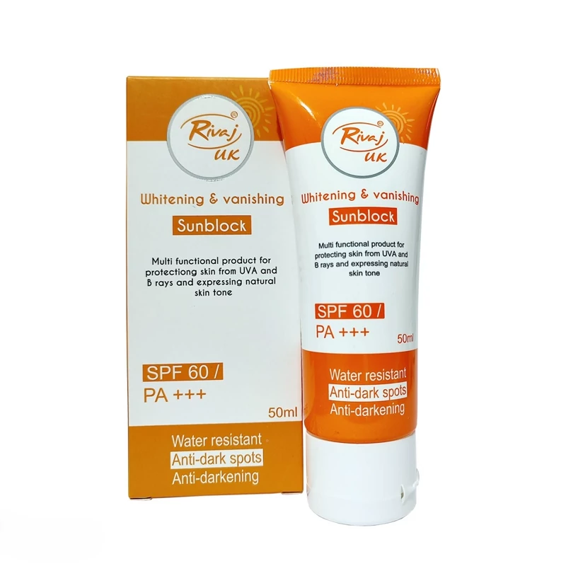 ضد آفتاب بی رنگ ریواج انگلستان SPF60+++ 50ml اورجینال