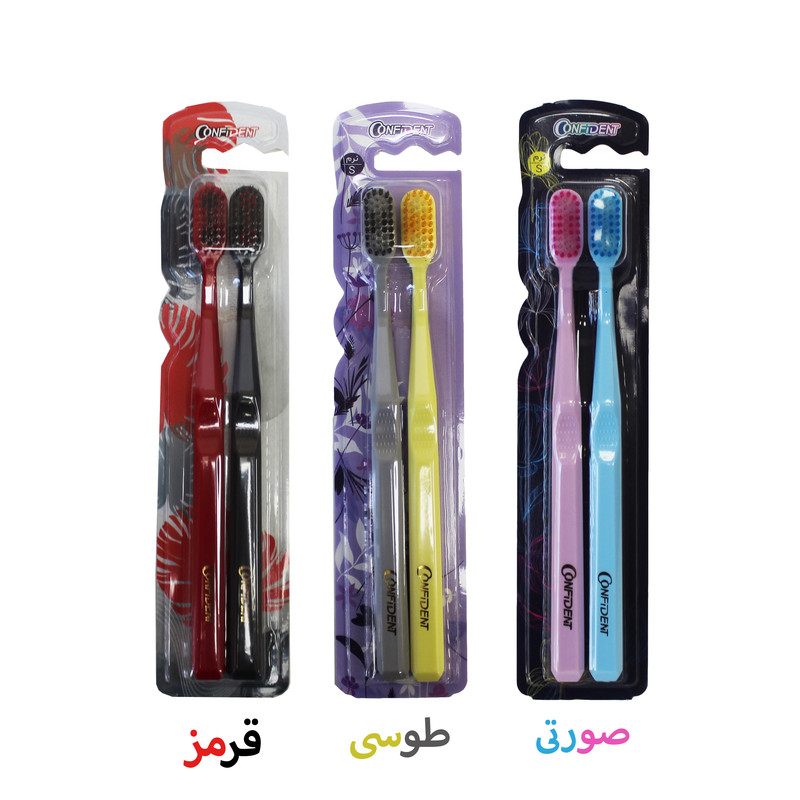 مسواک کانفیدنت مدل توربو ایزی وایت با برس نرم بسته 2 عددی