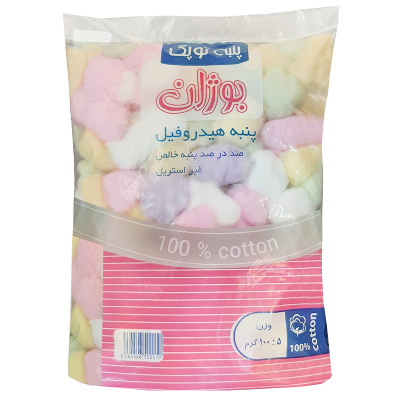 پنبه آرایشی پنبه هیدروفیل بوژان مدل 27004 وزن 100 گرم مجموعه 2 عددی