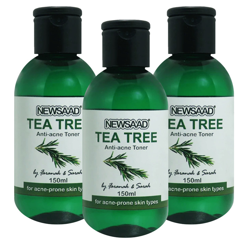 تونر پاک کننده صورت نیوساد مدل Tee Tree مناسب برای پوست آکنه ای حجم 150 میلی لیتر بسته 3 عددی