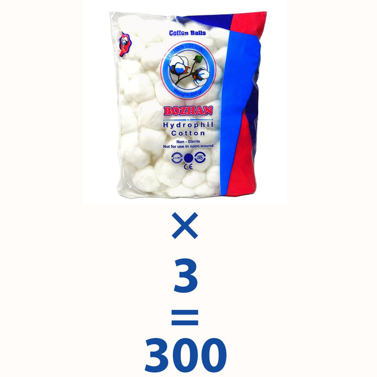 پنبه آرایشی پنبه هیدروفیل بوژان مدل 27003 وزن 100 گرم مجموعه 3 عددی