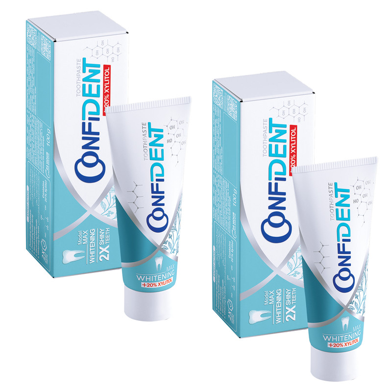 خمیر دندان کانفیدنت مدل Whitening-Max حجم 100 گرم مجموعه 2 عددی