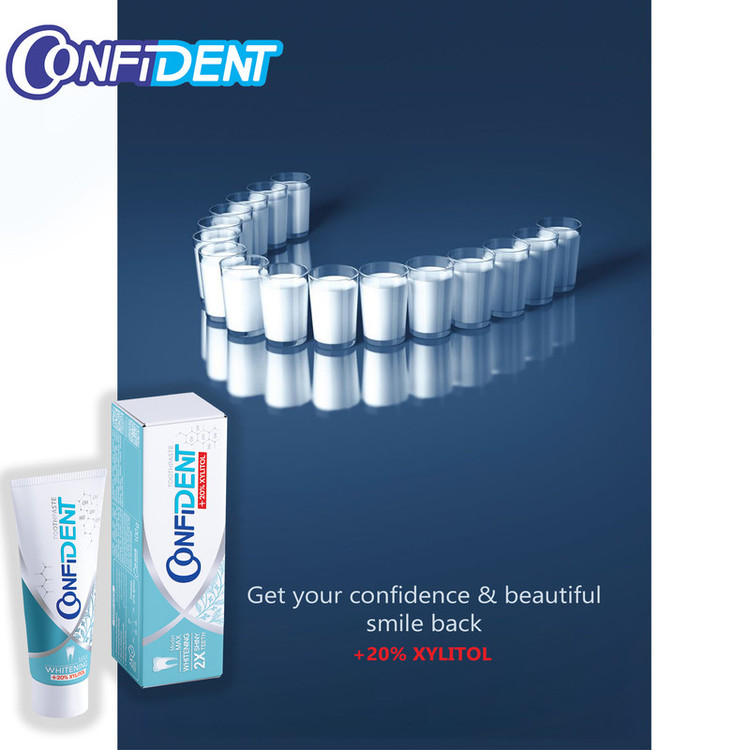خمیر دندان کانفیدنت مدل Whitening-Max حجم 100 گرم مجموعه 2 عددی