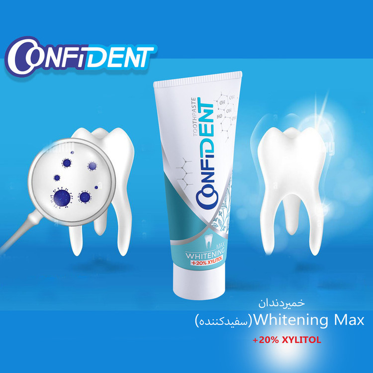 خمیر دندان کانفیدنت مدل Whitening-Max حجم 100 گرم مجموعه 2 عددی