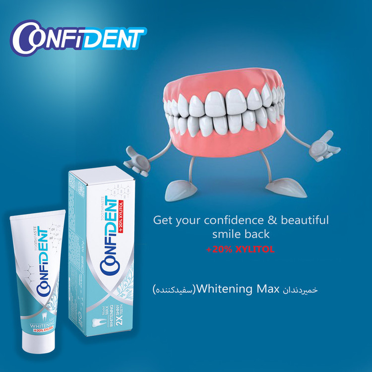 خمیر دندان کانفیدنت مدل Whitening-Max حجم 100 گرم مجموعه 2 عددی