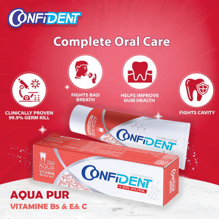 خمیر دندان کانفیدنت مدل Aqua Pure حجم 100 میلی لیتر