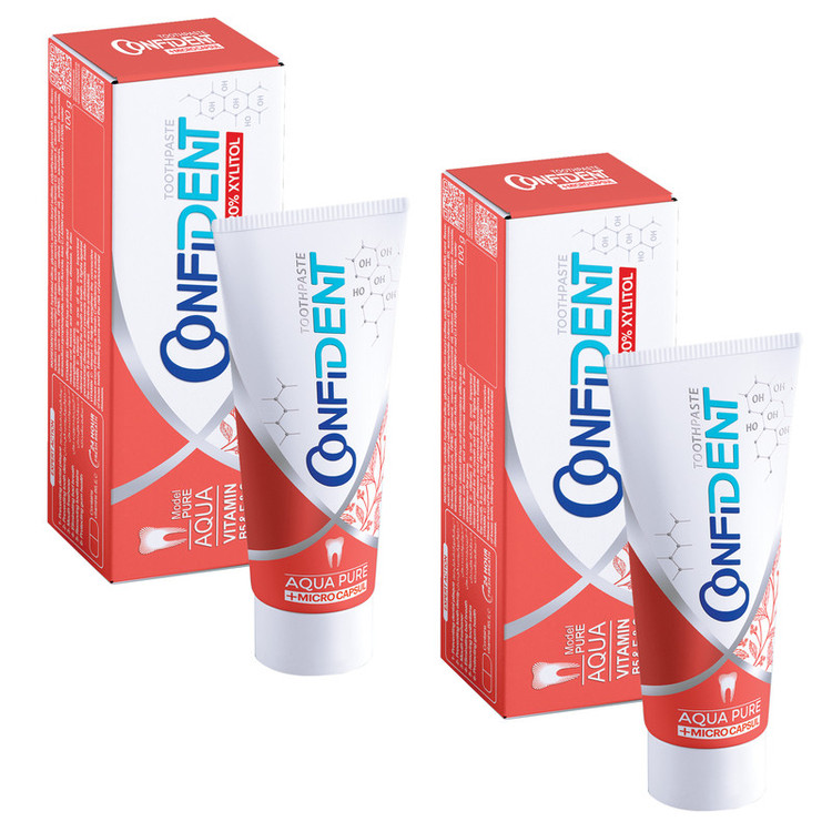 خمیر دندان ژله ای کانفیدنت مدل Aqua Pure حجم 100 گرم مجموعه 2 عددی