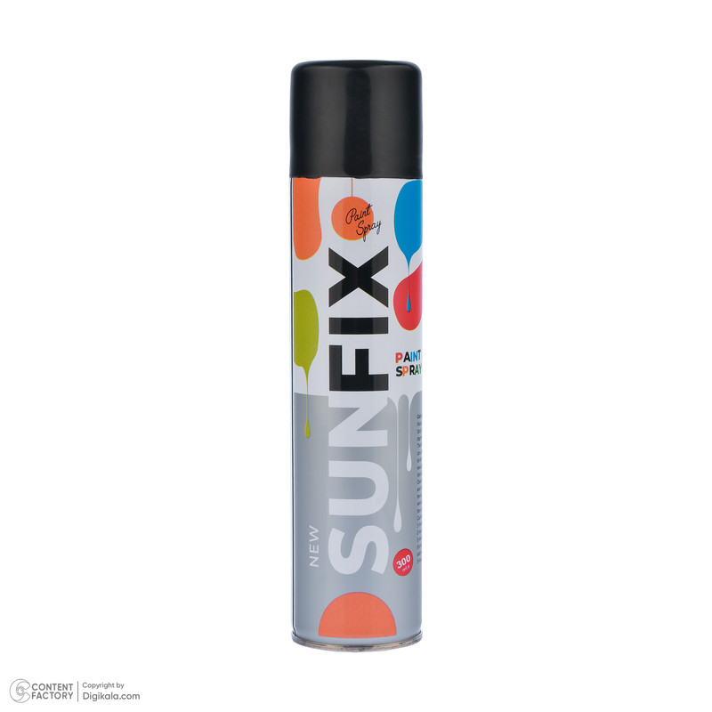 اسپری رنگ مشکی براق سانفیکس کد Shine-BL300 حجم 300 میلی لیتر