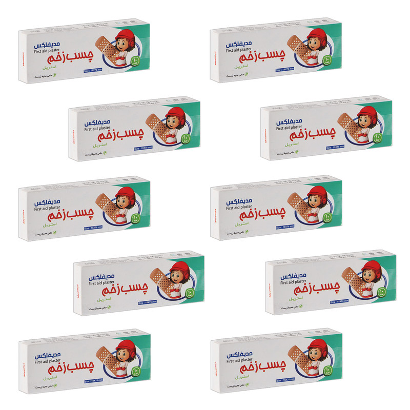 چسب زخم مدیفلکس مدل Aid-B10 ده بسته 10 عددی