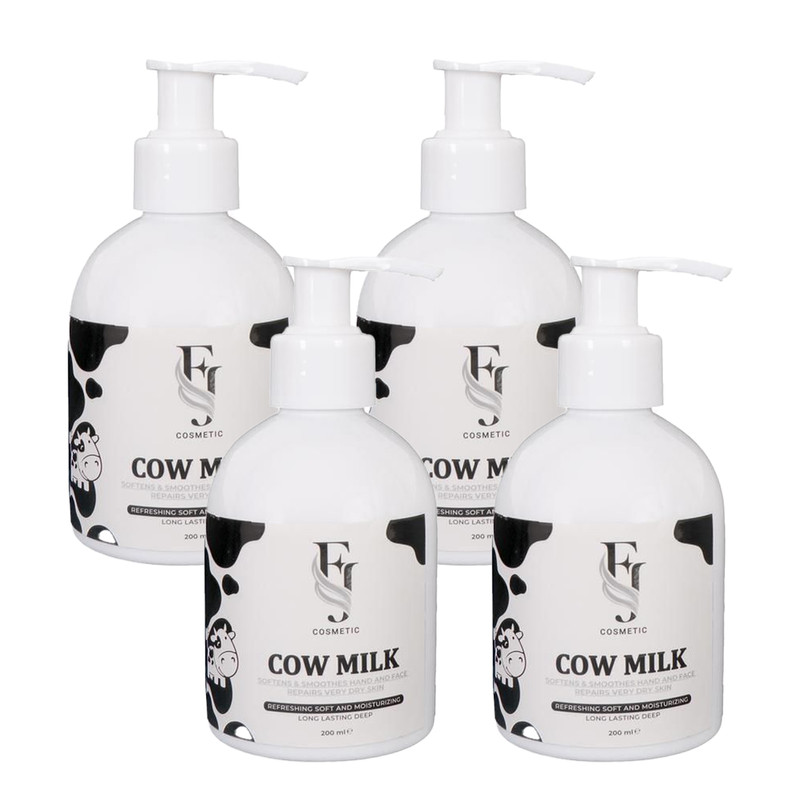 کرم آبرسان بدن افجه مدل 0COW - M4 مناسب انواع پوست حجم 200 میلی لیتر مجموعه 4 عددی
