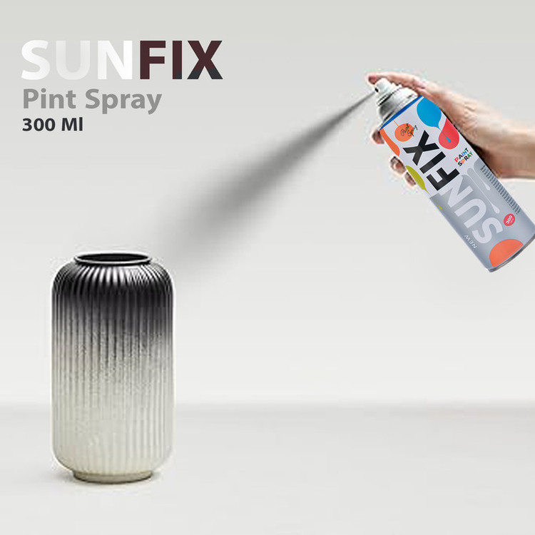 اسپری رنگ مشکی براق سانفیکس کد Shine-BL-300 حجم 300 میلی لیتر مجموعه 12عددی