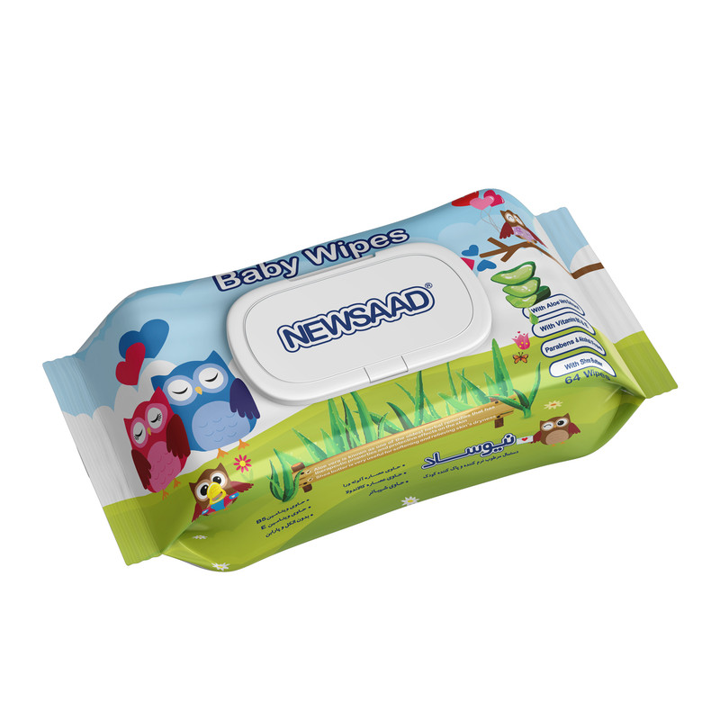 دستمال مرطوب کودک نیوساد مدل Happu Owl بسته 64 عددی