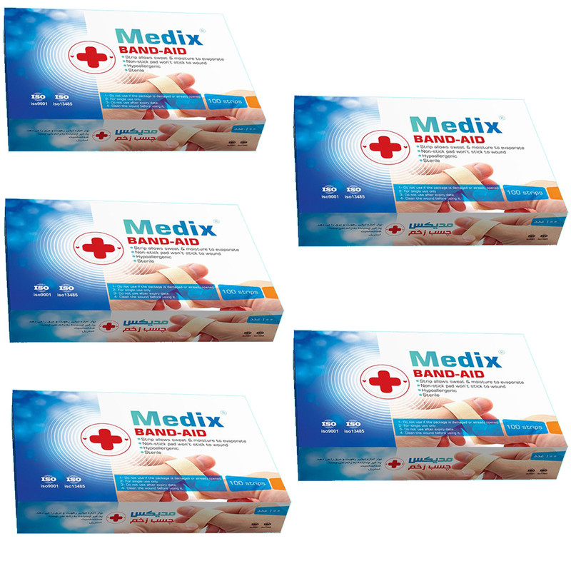 چسب زخم مدیکس مدل Hypoallergic مجموعه 5 عددی