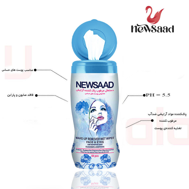 دستمال مرطوب نیوساد مدل S12 دوازده بسته 64 عددی