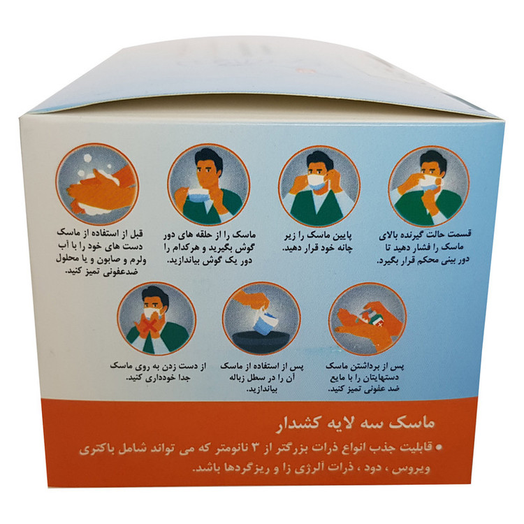 ماسک تنفسی مدل SSMMS بسته 50 عددی