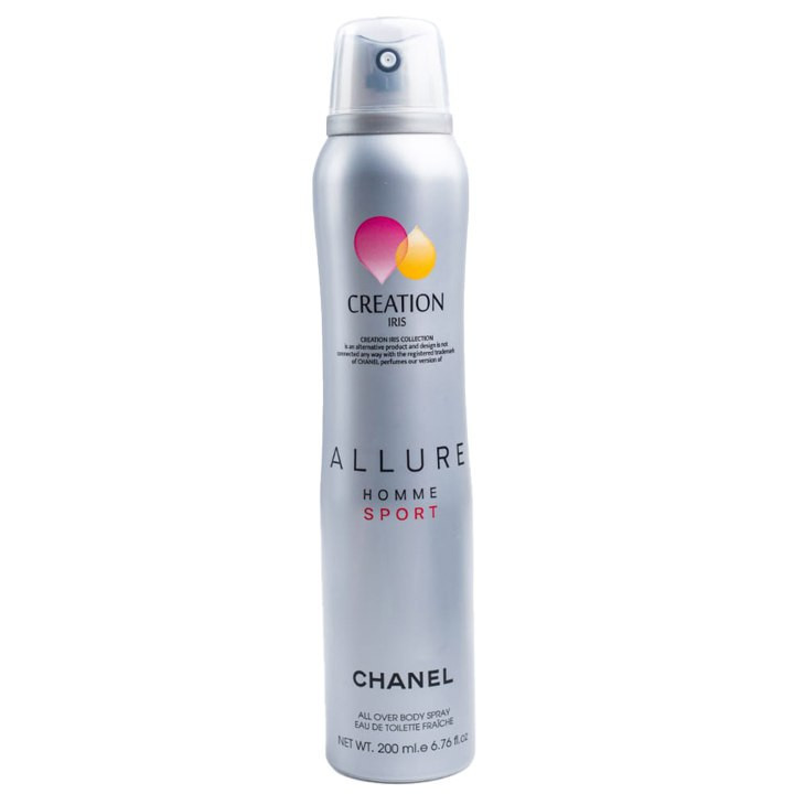 اسپری بدن مردانه کریشن آیریس مدل Allure Homme Sport حجم 200 میلی لیتر
